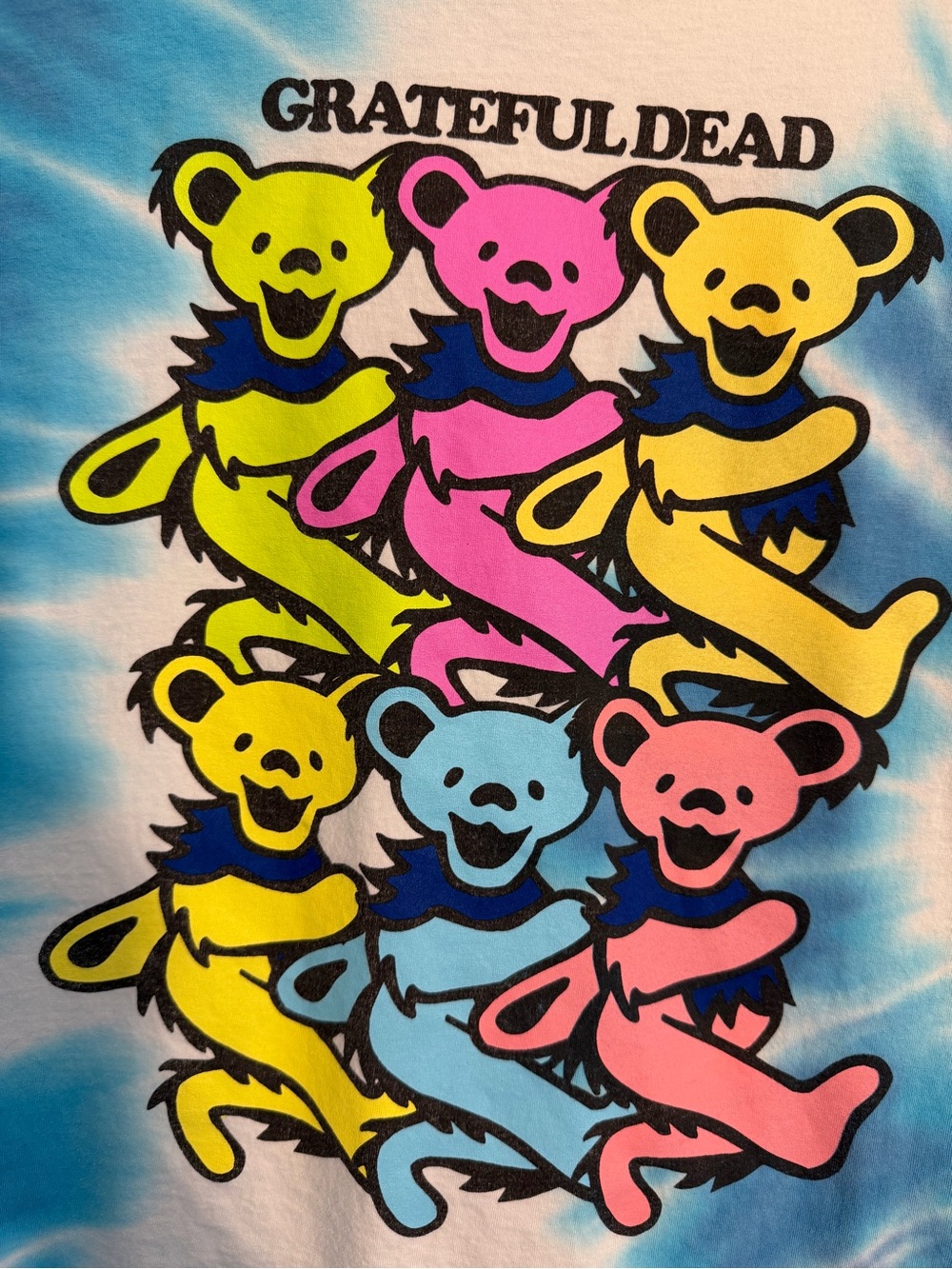 Grateful Dead Tie-Dye Tee with Colorful Bear Print - White/Multi - Picture 4 of 5